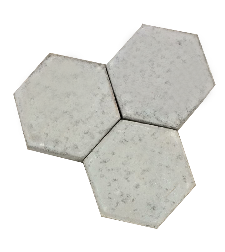 Piso hexagonal de concreto